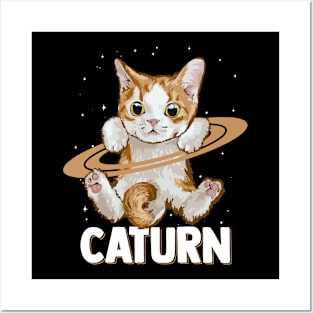 Caturn - Funny Astronomy Planets Saturn Lover Cat Owner Posters and Art